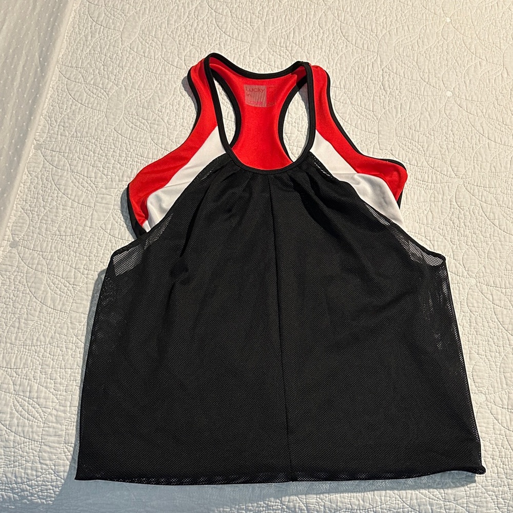 NWOT Lucky in Love Mesh overlay Tank